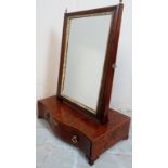 A decorative 19th Century burr walnut serpentine fronted table top dressing mirror with gilt border
