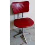 An industrial mid - 20th Century metal framed adjustable swivel chair by 'Hostess Tubular Equipment