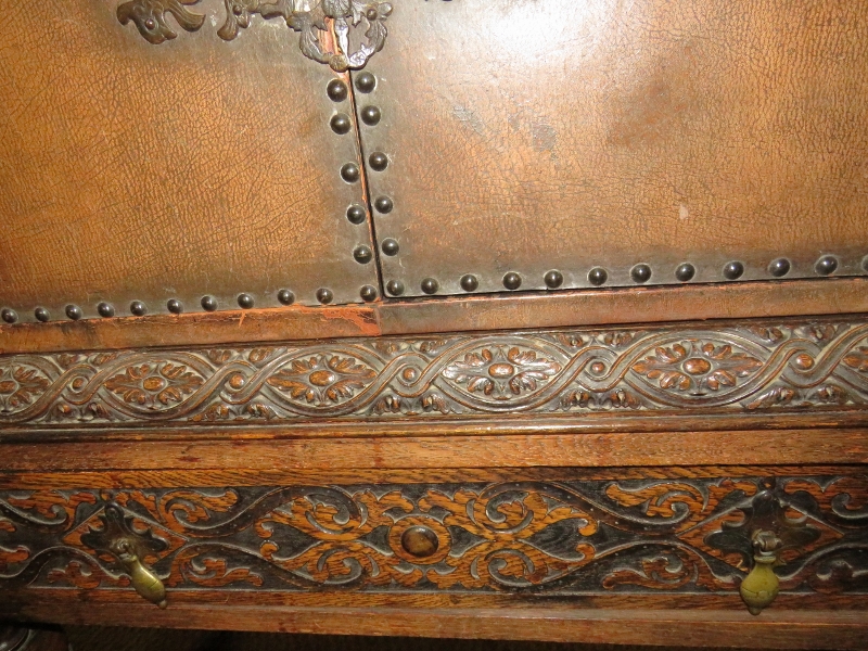 A large Spanish colonial style sideboard with two cupboards over two long drawers, - Image 3 of 4