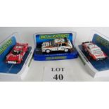 Three Lancia Scalextric cars, a Statos T