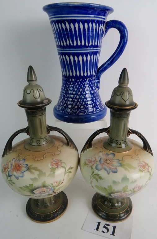A pair of Sanford Ware ceramic vases and