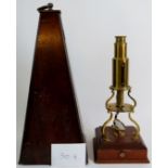 A 19th century Culpeper style microscope by Dollond of London,