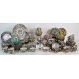 A huge collection of 106 pieces of Chinese export enamel decorated tea sets, probably 1950's,