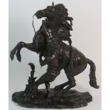 Antique bronze Marley Horse, signed C.H. Crozatier. Overall height is 40 cm.