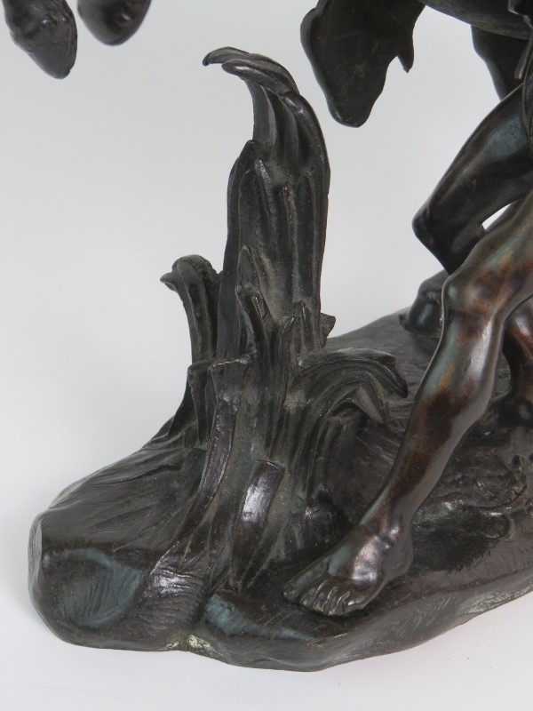 Antique bronze Marley Horse, signed C.H. Crozatier. Overall height is 40 cm. - Image 7 of 7