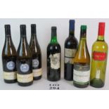 Seven bottles of wine to include a bottle of Chateau Batailey, 3 bottles of Marklew Chardonnay 2005,