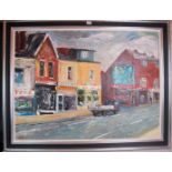 Alan Knight (b1949) - `Levenshulme' (Manchester), large scale thick impasto oil on board,