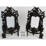 A pair of cast bronze ornate French frames marked 'A Dyrenne Paris1882', height is 36cm.