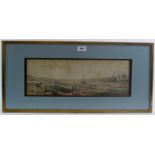 British School (19th century) - `Panoramic Coastal landscape', watercolour, 16cm x 46cm (a/f),