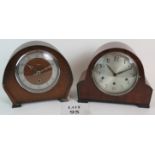 Two Twentieth Century domed mantle clocks, one with Westminster chimes. Both with keys.