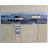Judith Donaghy (contemporary) - `Harbour View', oil on canvas, signed, stretchered but unframed,
