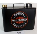 Reproduction vintage Harley Davidson large petrol can. Condition report: New. Estimated: £20-£30.