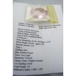 42.54ct kunzite gemstone 24.5 x 20 x 13m