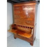 A Georgian mahogany secretaire chest on