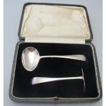 A silver child's spoon and pusher, Sheff