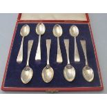 A set of eight plain silver coffee spoon