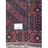 1 Balouch rug on red ground, 192cm x 100