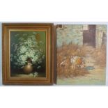 Nancy Lee (20th century) - 'Still life', oil on canvas, signed, 48cm x 37cm, framed.