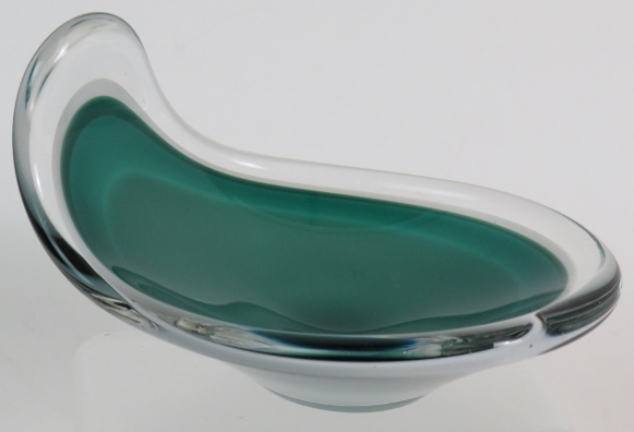 A smoked grey Holmegaard glass vase, signed + numbered 15387, - Image 2 of 6