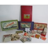 A collection of mainly 1920's and 1930's board and card games including 'Aviation', 'L'Attaque',