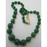 Faceted emerald gemstone necklace, 22" length.