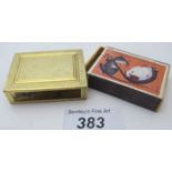 A French brass matchbox holder, marked 'Puiforcat' and match box, good condition.