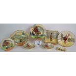 Ten pieces of mixed Royal Doulton series ware including Romeo and Orlando plates,