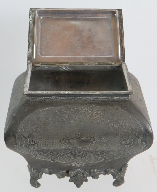 A cast pewter Art Nouveau floral vase, - Image 7 of 8