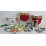 A collection of ceramics for repair or restoration including early spode,