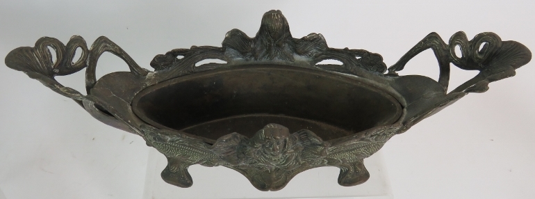 A cast pewter Art Nouveau floral vase, - Image 4 of 8