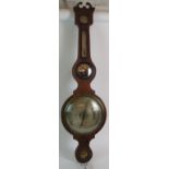 A 19th Century mahogany cased barometer with silvered dial and incorporating a hygrometer,