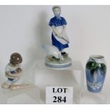 Two Royal Copenhagen porcelain figurines, one being the 'Goose Girl', number 527,