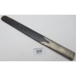 A silver and tortoiseshell paper knife/page turner, Birmingham 1919, marks slightly worn,