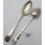 A pair of silver Aberdeen serving spoons.
