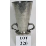 An early 20th Century Tudric pewter for Liberty and Co planished pewter two handled vase,