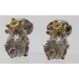 A pair of good quality 925 silver novelty cuff links by Deakin & Francis,