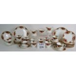 A collection of 46 pieces of Royal Albert 'Old Country Roses' including 2 cream jugs, sugar bowl,