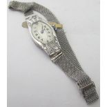 A platinum and eight diamond set Art Deco ladies cocktail wristwatch,