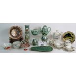 A collection of mixed, mainly oriental ceramics including a Noritake tea set,