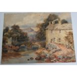 Six 19th century British School watercolours (all unframed), eight antique and vintage prints,