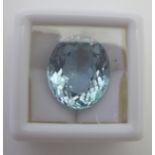 Brazilian aquamarine gemstone, 17mm x 13.50mm x 8.