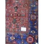 A large Karaseh Persian runner blue/red/green.