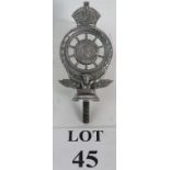 An early chromed radiator mount RAC motoring badge or mascot. Overall height is 17cm.