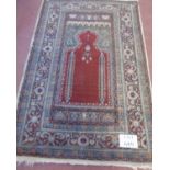 A small Turkish rug early 20's. Approx 140cm x 90cm. Nice antique rug.