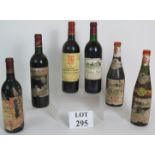Six bottles of well aged wines to include Chateau Macquin St Georges 1994, Chateau Moulis 1988,