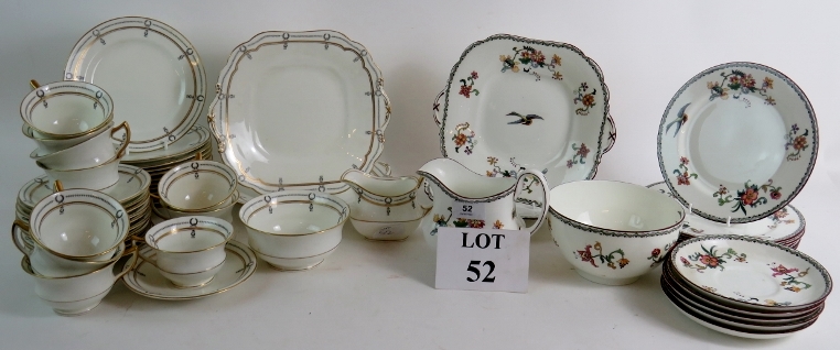 Two part 1920's Aynsley china tea services comprising of 52 pieces in total.