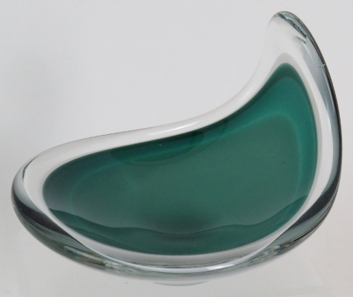 A smoked grey Holmegaard glass vase, signed + numbered 15387, - Image 3 of 6