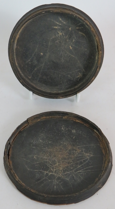 Three late 18th Century papier-mâché tobacco boxes, one depicting Shylock, - Image 5 of 8