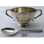 A silver Arts & Crafts two handled bowl, London 1909,