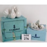 A Lladro No 1169 doves figurine and Lladro No 1443 polar bears figurine, both in original boxes.